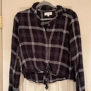 Bella Dahl Black Plaid Button Down